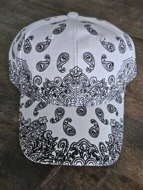 NWT Red And White Paisley Trucker Baseball Cap